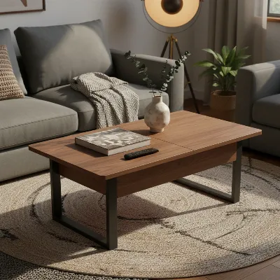 Castlery Peri Coffee Table integrated into a sophisticated living room with practical use.
